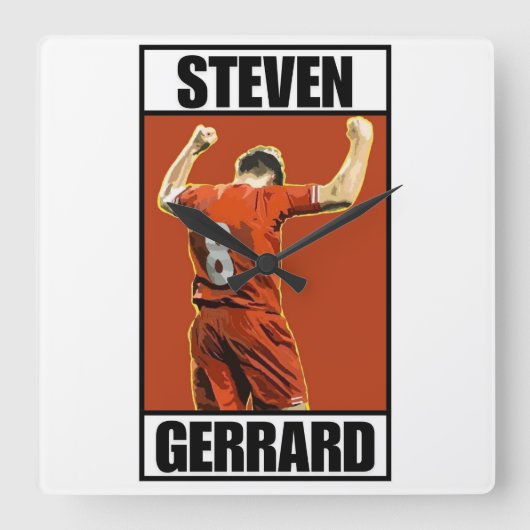 Steven Gerrard Quadratische Wanduhr (Vorderseite)