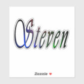 "Steven" Name Die Farben Von Steven, Aufkleber (Blatt)