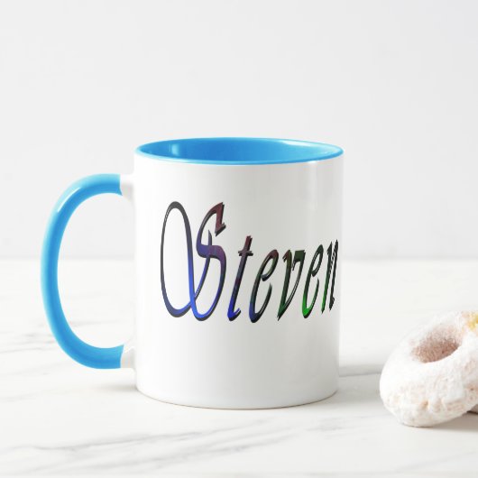 Steven Name Logo, Tasse (Mit Donut)