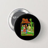 Steven Rhodes Don't Talk To Strangers Alien Retro  Button (Vorne & Hinten)