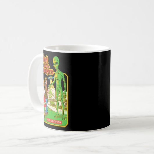 Steven Rhodes Don't Talk To Strangers Alien Retro  Kaffeetasse (Vorderseite Links)
