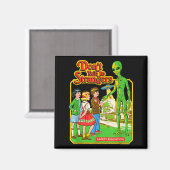 Steven Rhodes Don't Talk To Strangers Alien Retro  Magnet (Vorderseite/Rückseite)