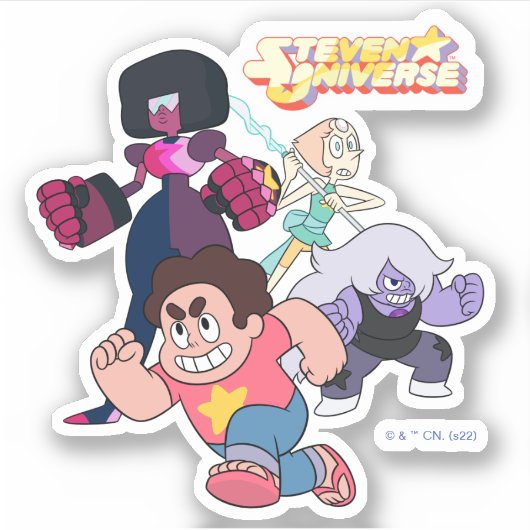 Steven Universe | Aktion Crystal Gem Group Aufkleber (Vorderseite)