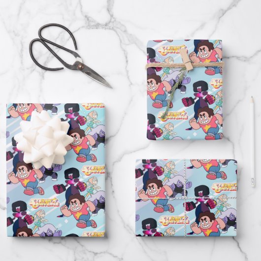 Steven Universe | Aktion Crystal Gem Group Geschenkpapier Set (Vorderseite)