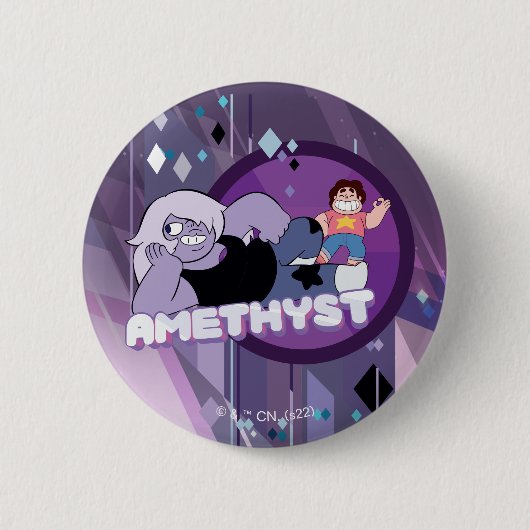 Steven Universe | Amethyst-Zeichen Grafik Button (Vorderseite)