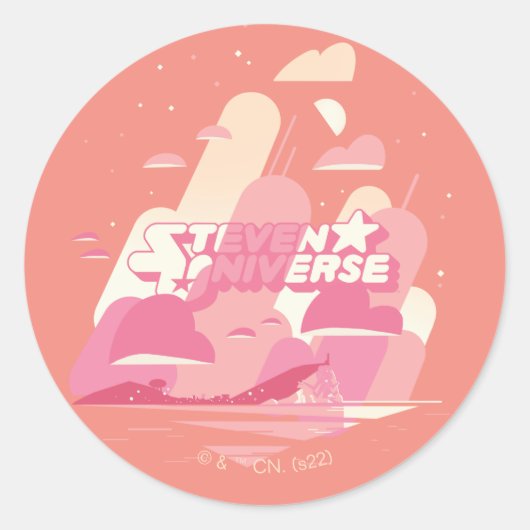 Steven Universe | Beach City Runder Aufkleber (Vorderseite)