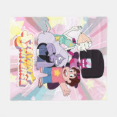 Steven Universe | Crystal Gem Group Huddle Fleecedecke (Vorderseite (Horizontal))