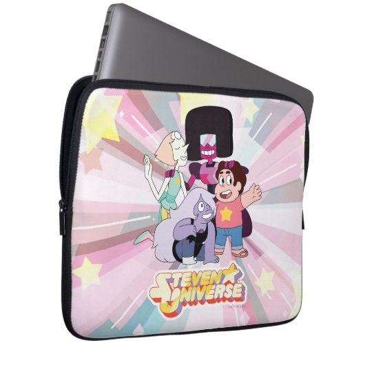 Steven Universe | Crystal Gem Group Huddle Laptopschutzhülle (Vorne Rechts)