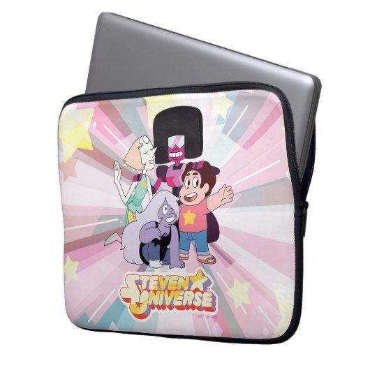 Steven Universe | Crystal Gem Group Huddle Laptopschutzhülle (Vorderseite Links)