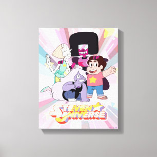 Steven Universe   Crystal Gem Group Huddle Leinwanddruck