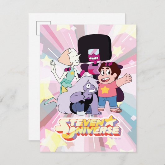 Steven Universe | Crystal Gem Group Huddle Postkarte (Vorne/Hinten)