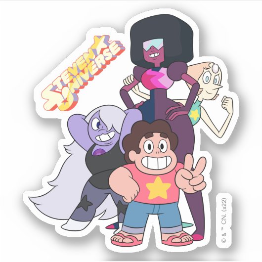 Steven Universe | Crystal Gem Group Pose Aufkleber (Vorderseite)