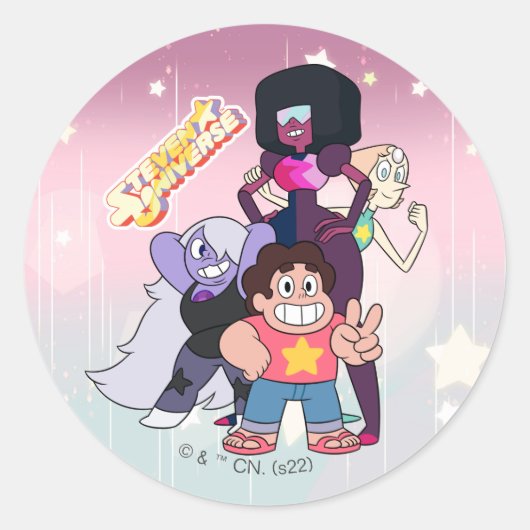 Steven Universe | Crystal Gem Group Pose Runder Aufkleber (Vorderseite)