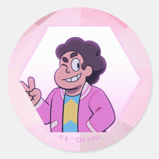 Steven Universe | Pink Diamond Portrait Runder Aufkleber (Vorderseite)