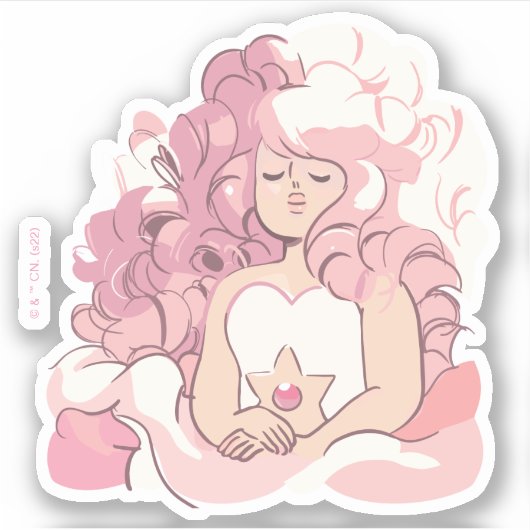 Steven Universe | Rose Quartz Illustration Aufkleber (Vorderseite)