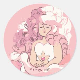 Steven Universe   Rose Quartz Illustration Runder Aufkleber