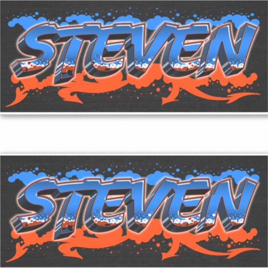 Steven Vorname Name Graffiti Aufkleber Sticker (Vorderseite)