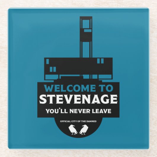 Stevenage Hertfordshire Glasuntersetzer (Vorderseite)
