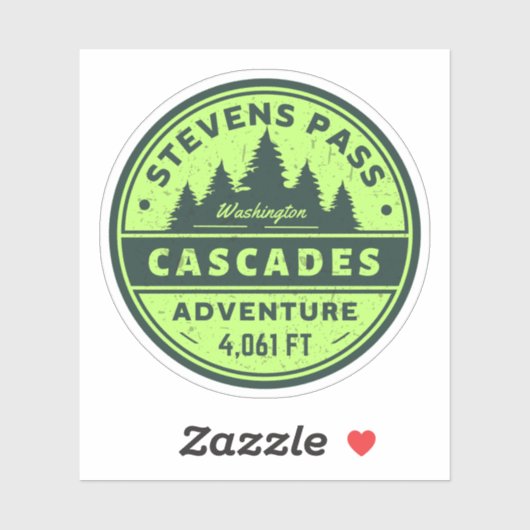 Stevens Pass, Cascades Range Washington Wanderweg Aufkleber (Blatt)