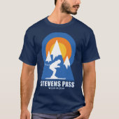 Stevens Pass Ski Sunset Retro T - Shirt (Vorderseite)