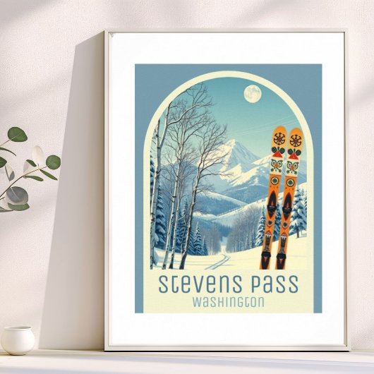 Stevens Pass Washington ski vacation Poster
