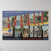 Stevens Point, Wisconsin - Große Buchstabenszenen Poster (Vorne)
