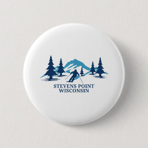 Stevens Point Wisconsin Ski Resort Skifahrer _1 Button