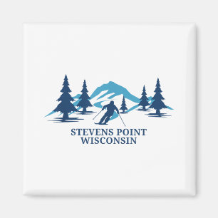 Stevens Point Wisconsin Ski Resort Skifahrer _1 Magnet