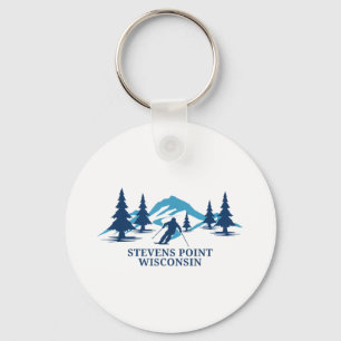 Stevens Point Wisconsin Ski Resort Skifahrer _1 Schlüsselanhänger