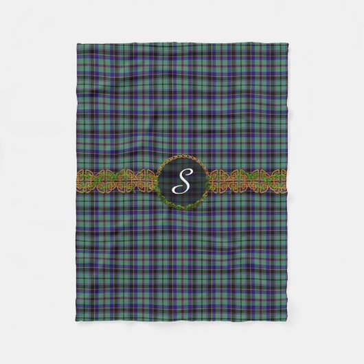 Stevenson Monogramm-Tartan Fleecedecke (Vorderseite)