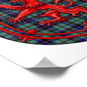 Stevenson Tartan Scottish Kariert Lion Rampant Poster (Ecke)
