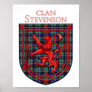 Stevenson Tartan Scottish Kariert Lion Rampant Poster