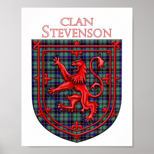 Stevenson Tartan Scottish Kariert Lion Rampant Poster (Vorne)