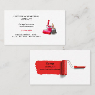 Stevensons Malerei Co. Paint Brush Roller & Can Visitenkarte