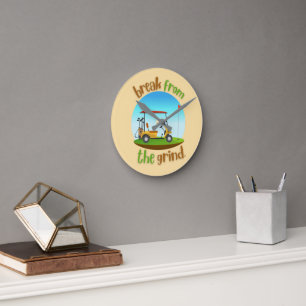 Steves Golfcart-Uhr Runde Wanduhr