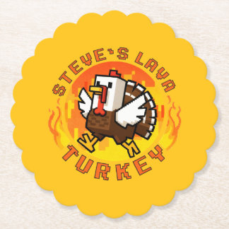 Steve's Lava Chicken Turkey Minecraft Thanksgiving Untersetzer