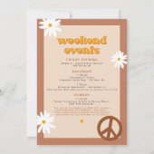 STEVIE Retro 70er Daisy Peace Out Bachelorette Inv Einladung (Rückseite)