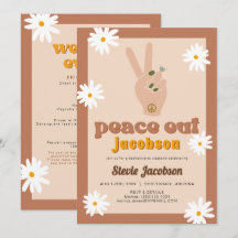 STEVIE Retro 70er Daisy Peace Out Bachelorette Inv