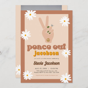 STEVIE Retro 70er Daisy Peace Out Brautparty Einladung