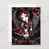 "Stevie" Roter Engel Valentinstag Postkarte (Vorne/Hinten)