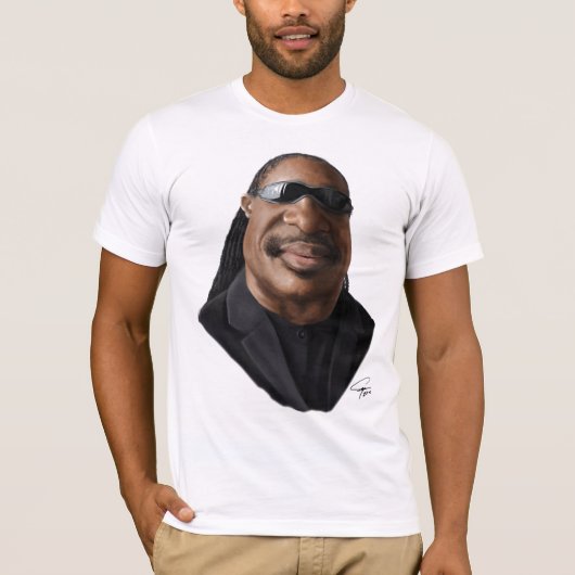 Stevie Wonder-Karikatur T-Shirt (Vorderseite)
