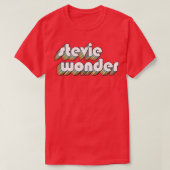 Stevie Wonder Retro Rainbow Typografie verblasster T-Shirt (Design vorne)