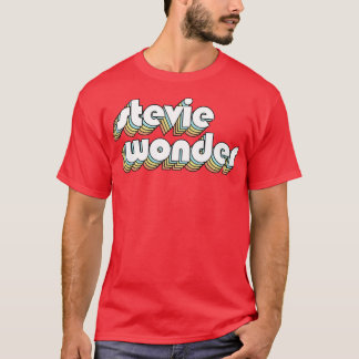 Stevie Wonder Retro Rainbow Typografie verblasster T-Shirt