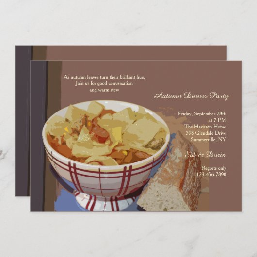 Stew Dinner Party Einladung (Vorne/Hinten)