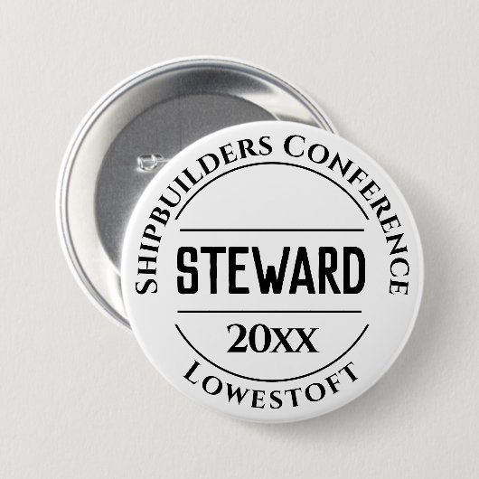 Steward Abzeichen Button (Vorne & Hinten)