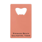 Steward Beach, Galveston, Texas Geldbeutel Flaschenöffner (Rückseite)