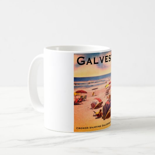 Steward Beach, Galveston, Texas Kaffeetasse (Vorderseite Links)