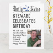 Steward Birthday Card zum Personalisieren Karte (Gelbe Blume)