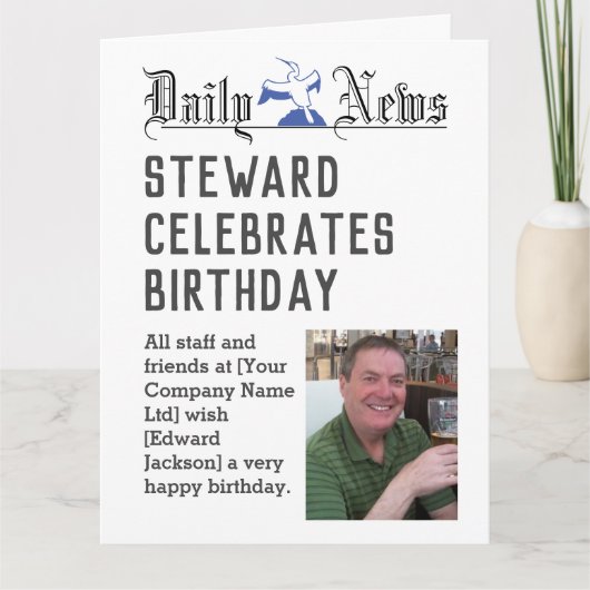 Steward Birthday Card zum Personalisieren Karte (Vorderseite)