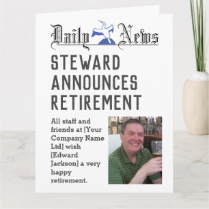 Steward Retirement Card zum Personalisieren Karte